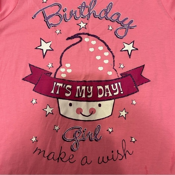 Children’s Place Happy Birthday Long Sleeve T-Shirt Girls Pink Cupcake NWT XL 14 - Picture 4 of 8